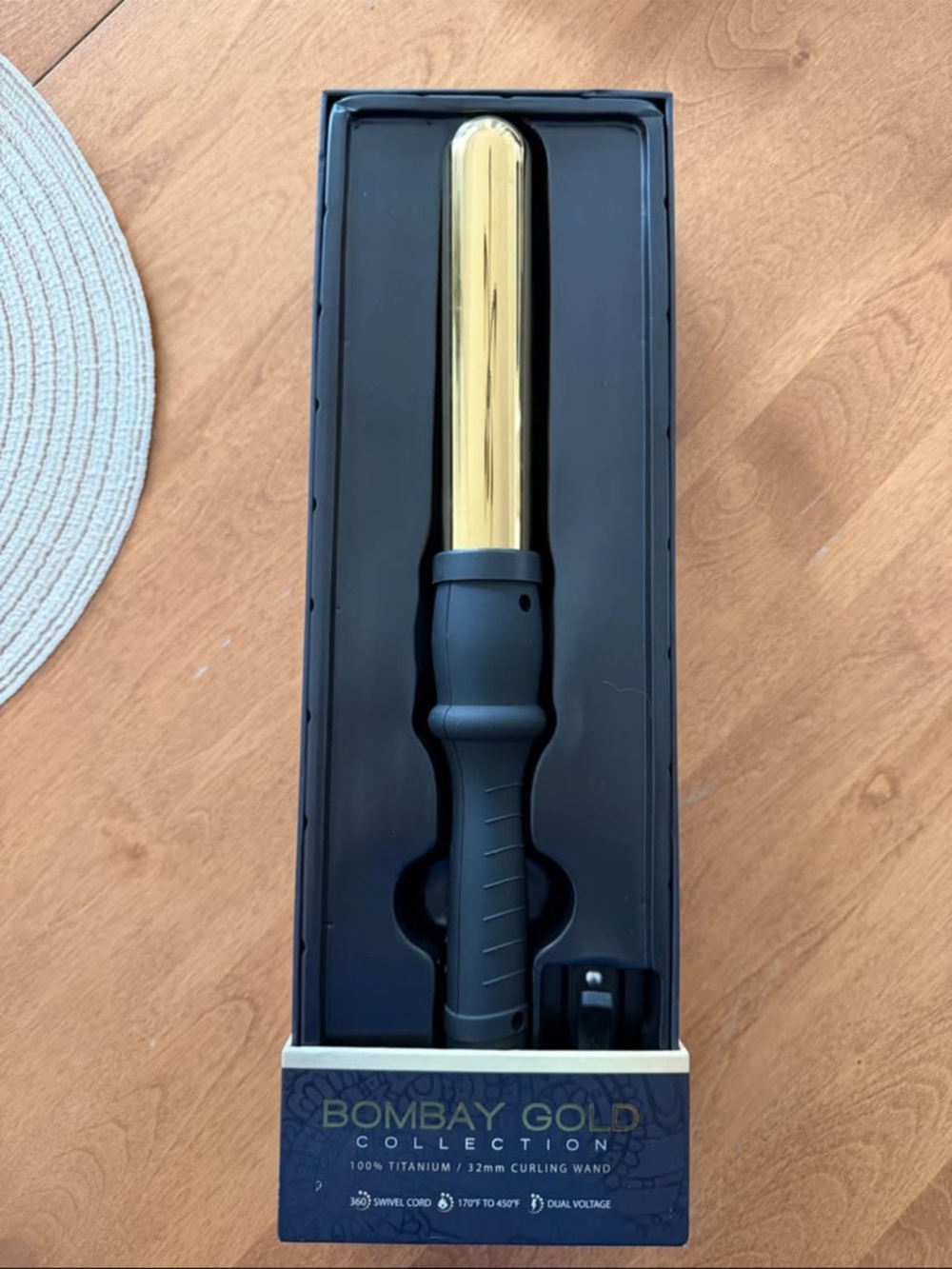 Bombay Gold 32mm Curling Wand - Gold and Black never used